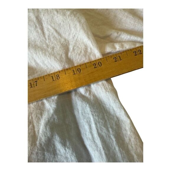 OUKU 100% linen shirt/tunic buttons adjustable sleeves XL - Picture 7 of 9